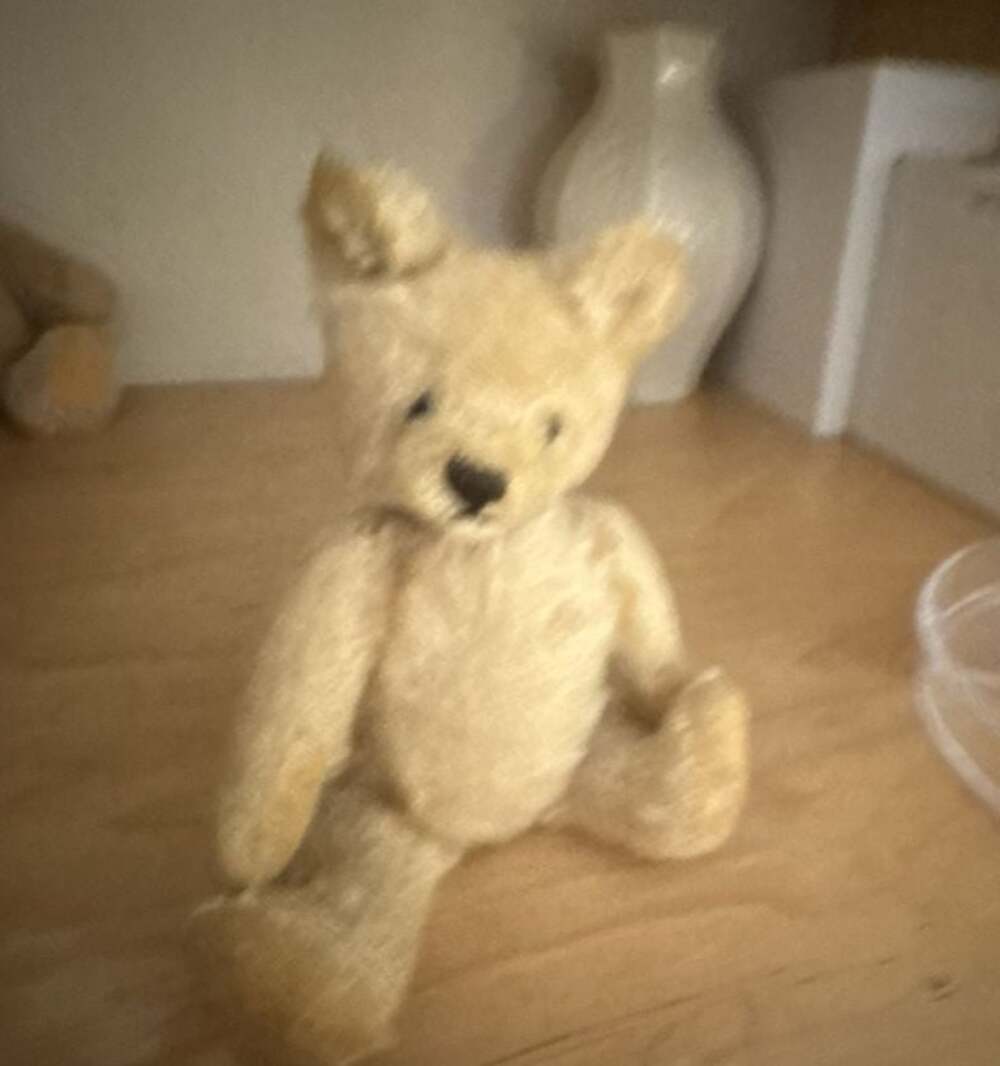 7” Vintage Steiff Blonde Mohair Jointed Teddy Bear
Missing button and tags